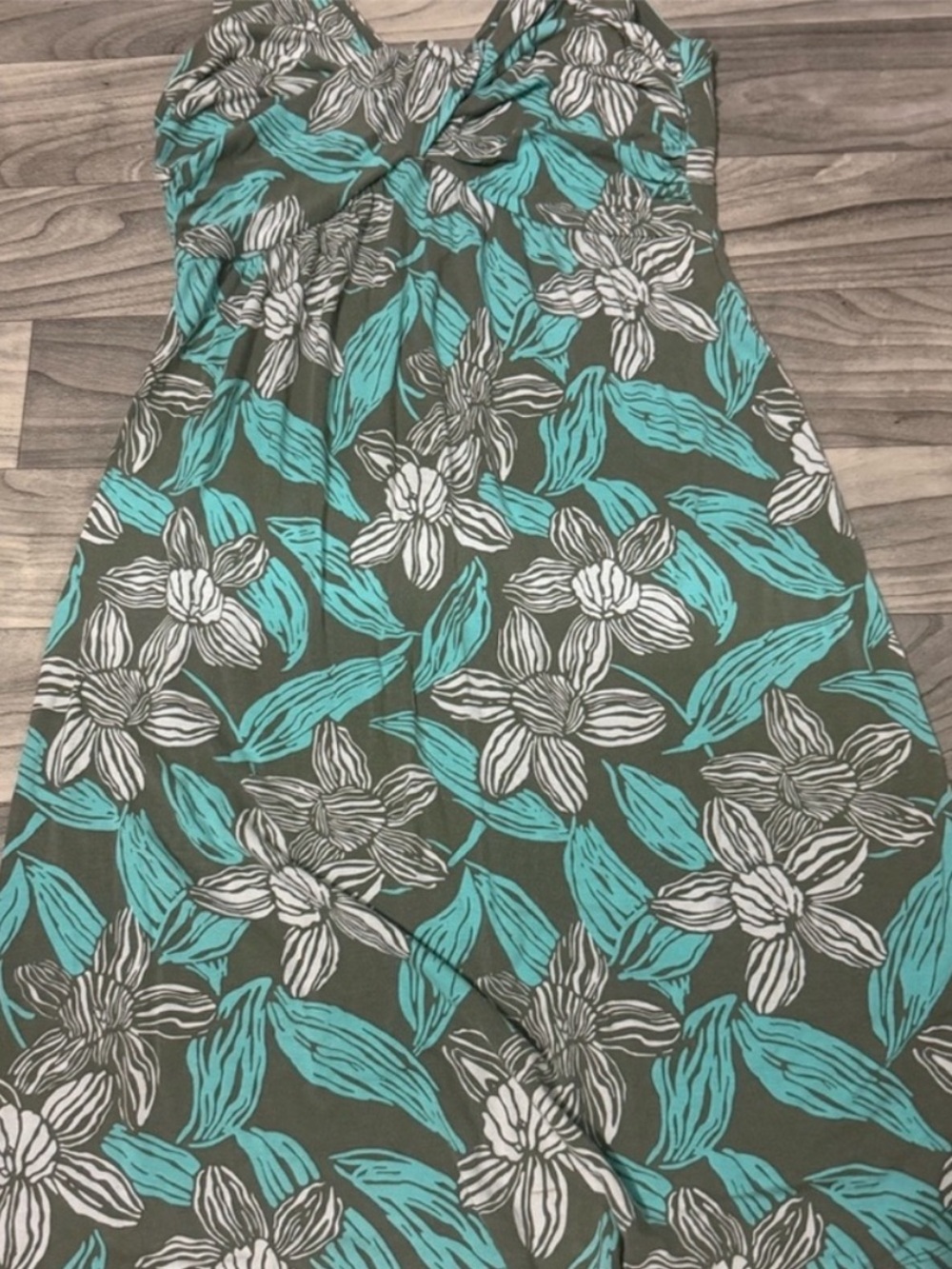 Tommy Bahama Teal, White Floral Tie-Front Dress - Picture 2 of 2